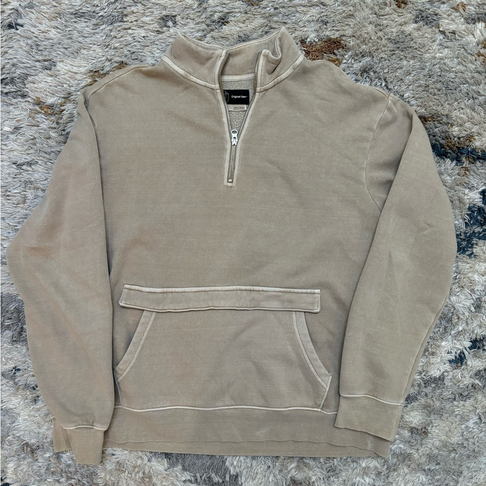 Tan Half-Zip Sweater